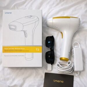 Imene IPL At-Home Laser Hair Removal Device | White/Gold | Box + Accessories
